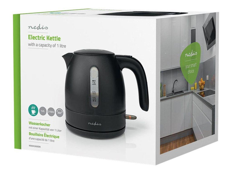 Nedis Wasserkocher KAWK300EBK - kettle - matt black - Matt Schwarz - 2200 W