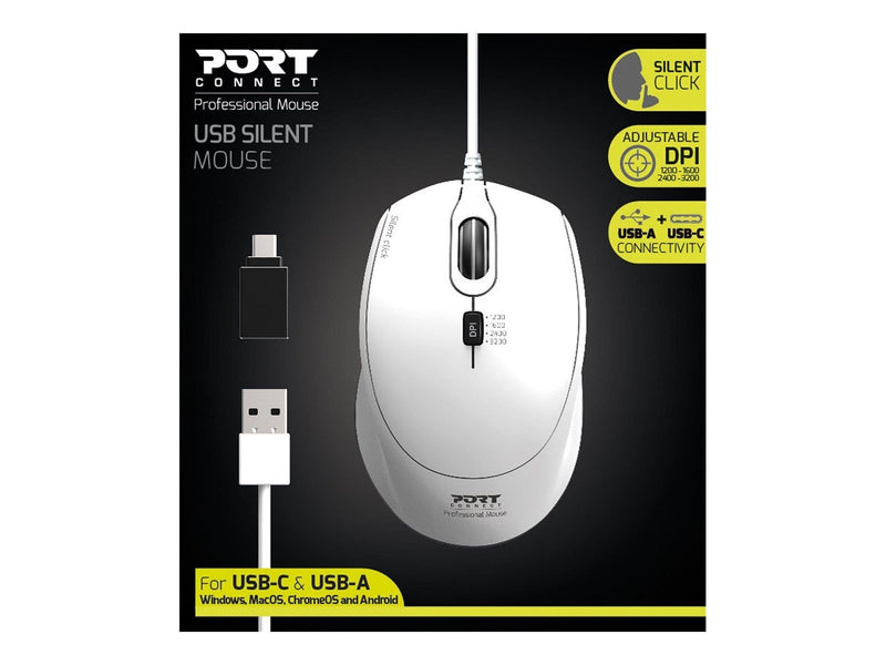 PORT Designs PORT Connect SILENT - Maus (Weiß)