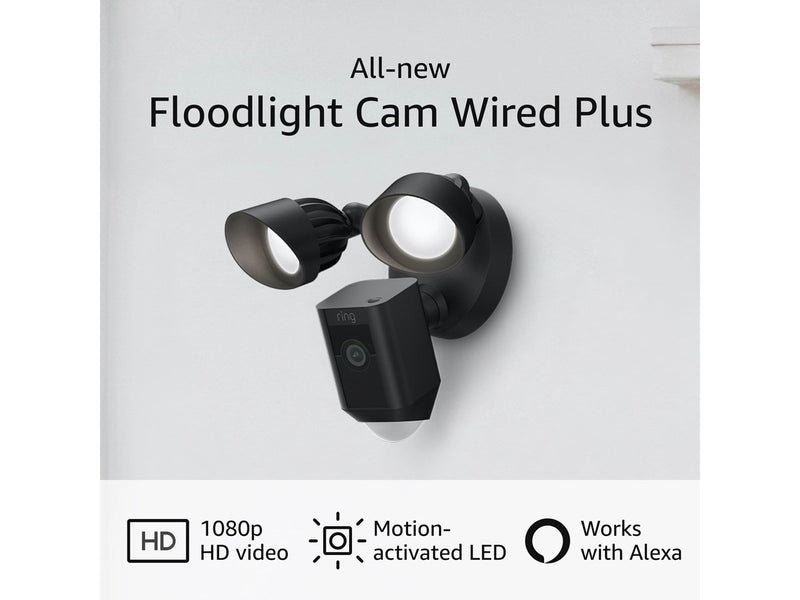 Ring Floodlight Cam Wired Plus - Schwarz