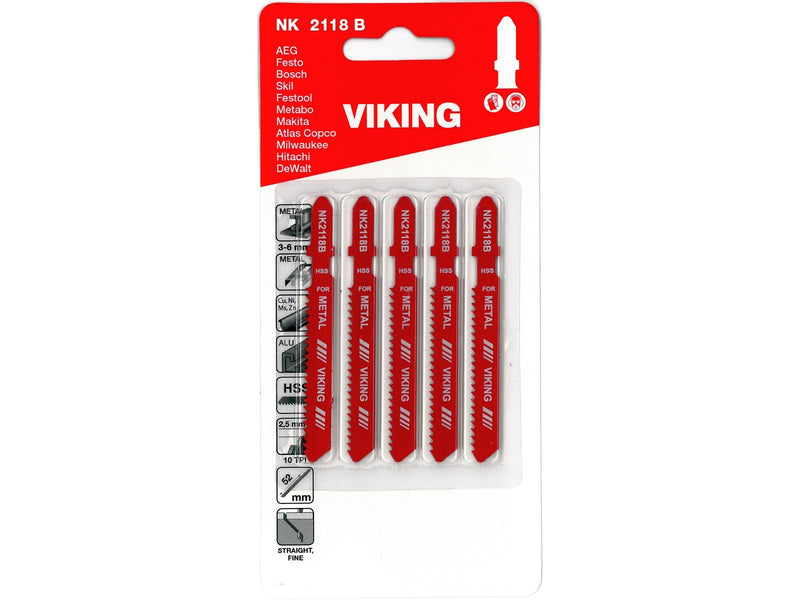 Viking Jigsaw blades 2118B card of 5 blades