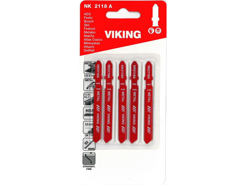 Viking Jigsaw Blades 2118A card of 5 blades
