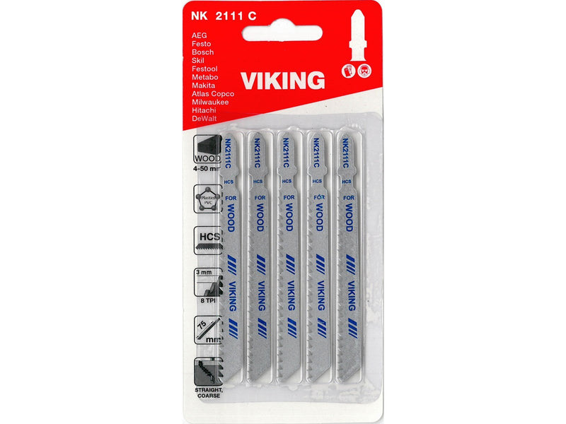 Viking Jigsaw Blades 2111C card of 5 blades