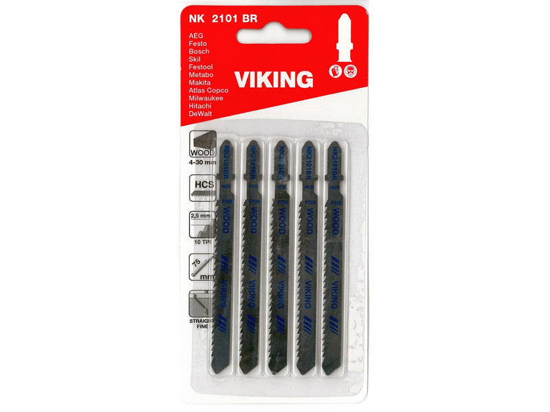 Viking Jigsaw Blades 2101BR card of 5 blades