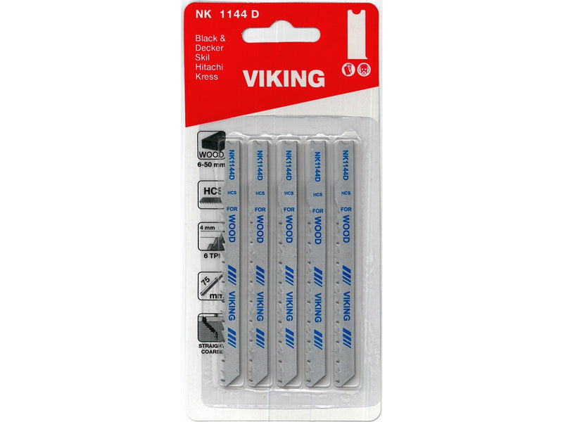 Viking Jigsaw Blades 1144D card of 5 blades