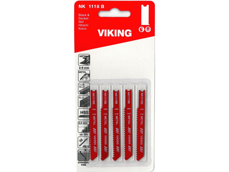 Viking Jigsaw blades 1118B Card of 5 blades