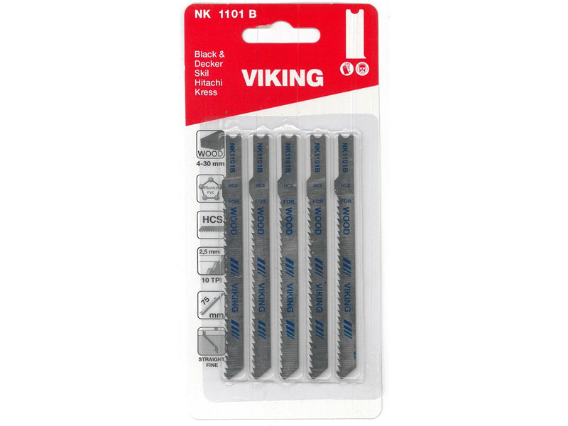 Viking Jigsaw Blades 1101B card of 5 blades