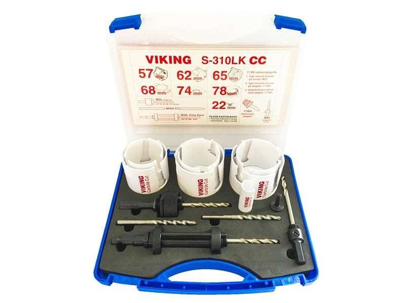 Viking Holesaw kit S-310LK CC Carbide Cut 22-78 mm 22-57-62-65-68-74-78 mm 3Arbors: M44 M55 M30L