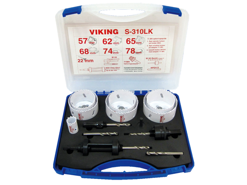 Viking Holesaw kit t S-310LK 22-78 mm  2xMPD4S 22-57-62-65-68-74-78 mm 71MH M44 M50 M30S