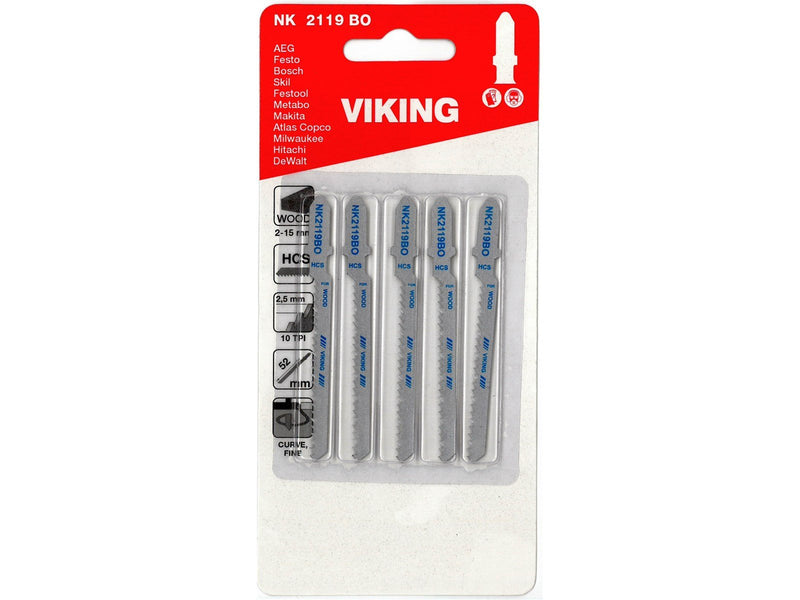 Viking Jigsaw blades 2119BO card of 5 blades