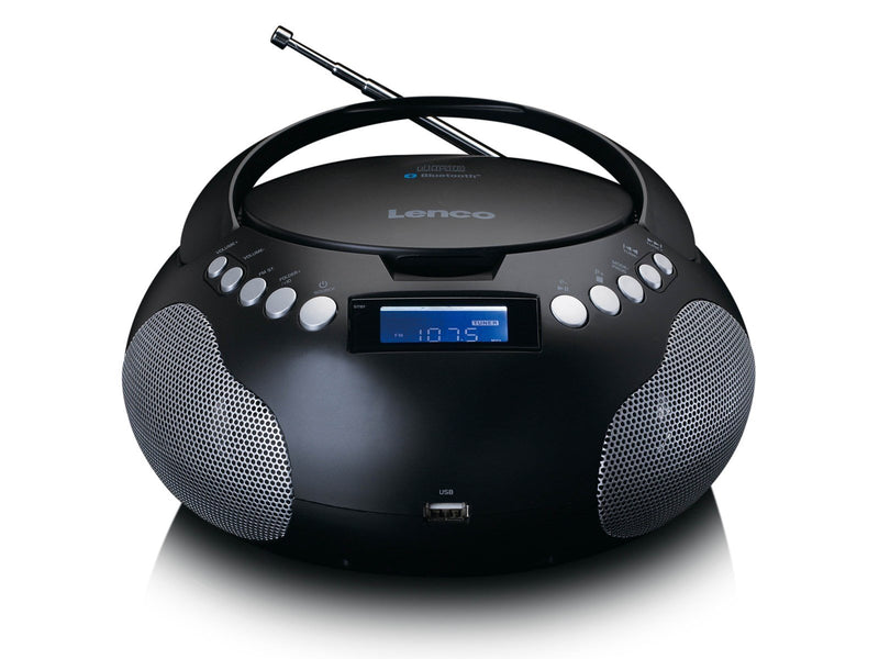Lenco SCD-331BK - Portable Radio/CD/MP3 player with USB and Bluetooth® - Black