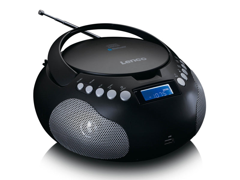 Lenco SCD-331BK - Portable Radio/CD/MP3 player with USB and Bluetooth® - Black