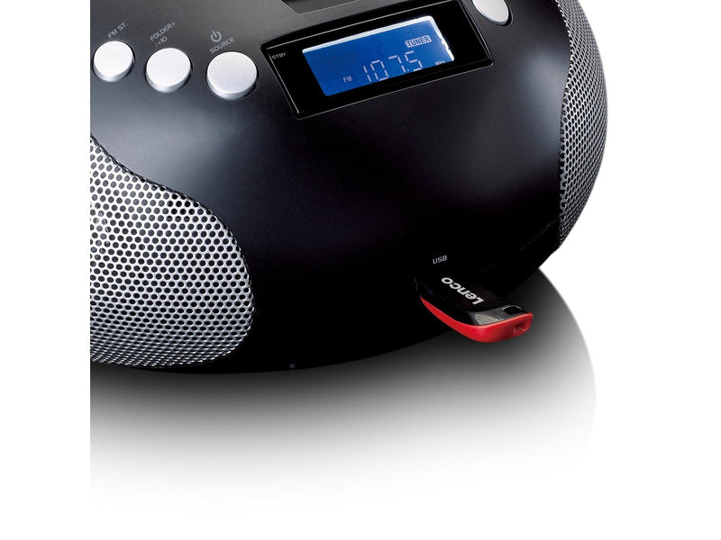 Lenco SCD-331BK - Portable Radio/CD/MP3 player with USB and Bluetooth® - Black