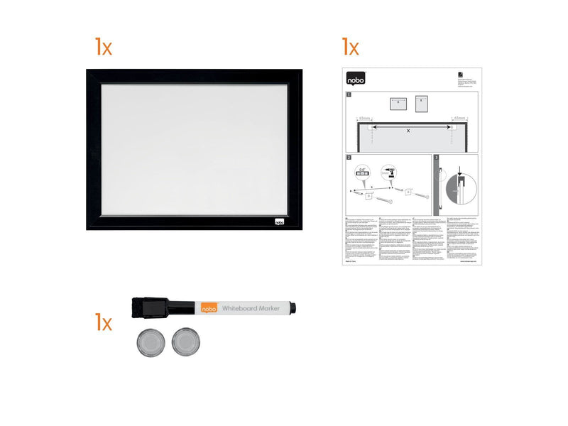 Nobo Whiteboard mit schwarzem Rahmen 58,5 x 43 cm