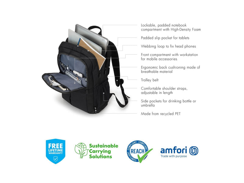Dicota Eco Scale Rucksack für Laptop 17.3" | Schwarz