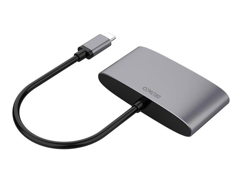Deltaco USB-C till HDMI/USB A adapter 4K 60Hz US