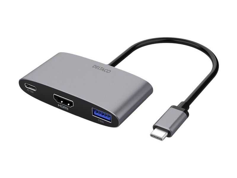 Deltaco USB-C till HDMI/USB A adapter 4K 60Hz US