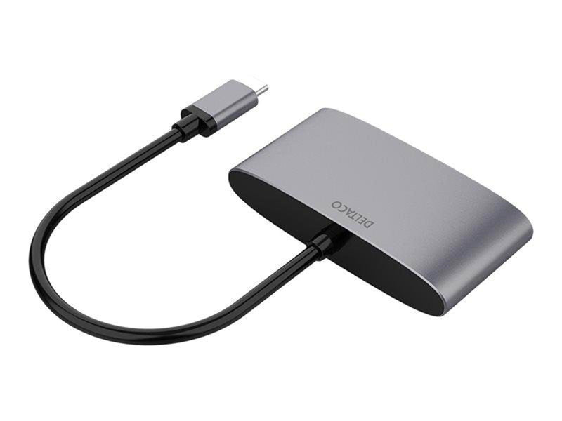 Deltaco USB-C till HDMI/USB A adapter 4K 60Hz US