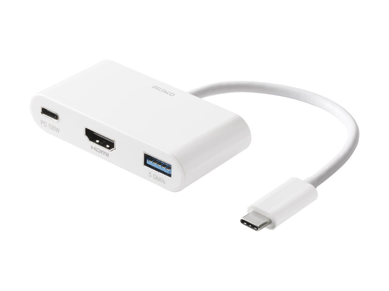 Deltaco USB-C till HDMI/USB A adapter 4K 30Hz US