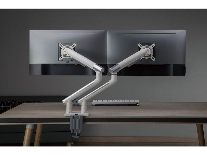 Alterzone Arm Duo dual aluminum monitor arm White