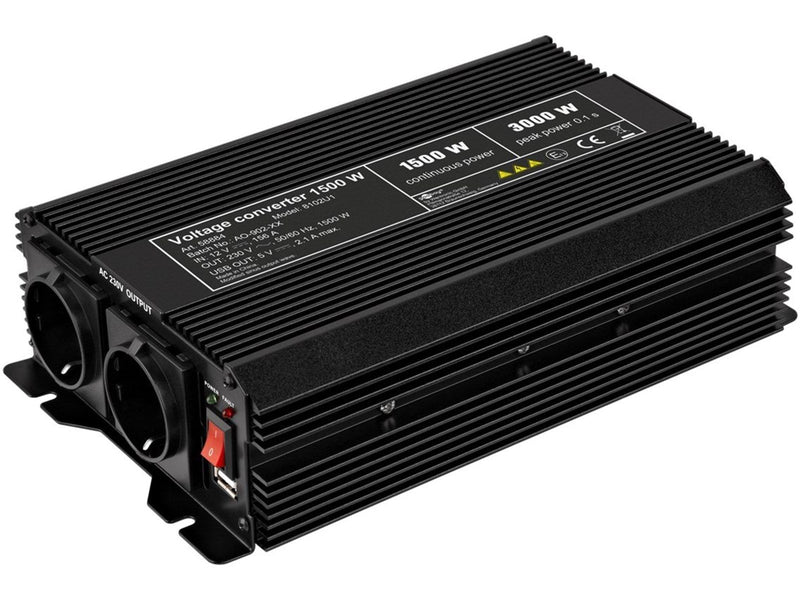 Pro Voltage converter 1.500 W black - converts 12 V D