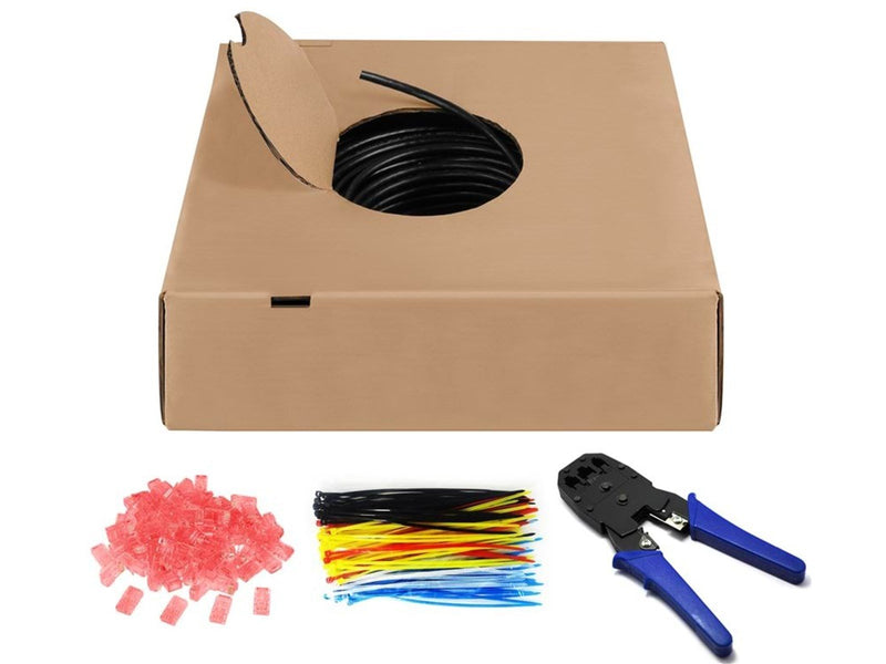 Pro CAT 6 Outdoor network cable set U/UTP black 100 - Schwarz - 100 meter