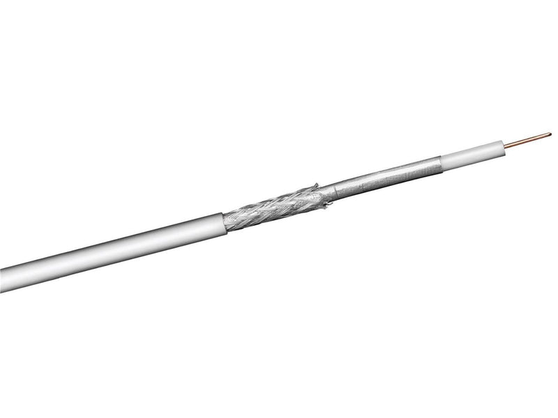 Pro 100 dB coax- antenna cable 2x shielded CCS white