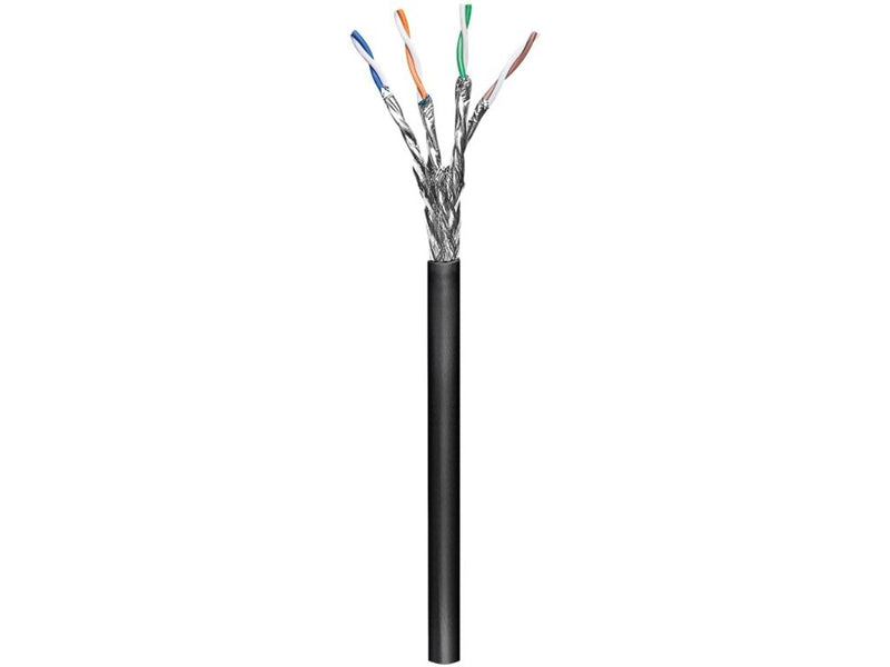 Pro CAT 6 outdoor network cable S/FTP (PiMF) black - Schwarz - 100 meter