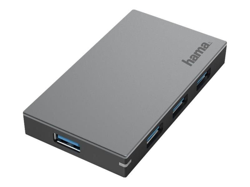 Hama - hub - 4 ports USB-Hubs - USB 3.2 - 4 - Grau