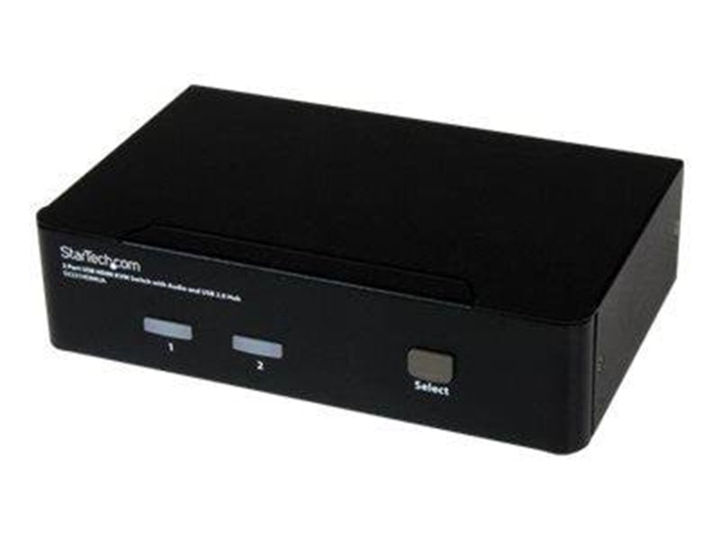 StarTech.com 2 Port USB HDMI KVM Switch mit Audio und USB 2.0 Hub - KVM / Audio / USB Switch - 2 Anschlüsse