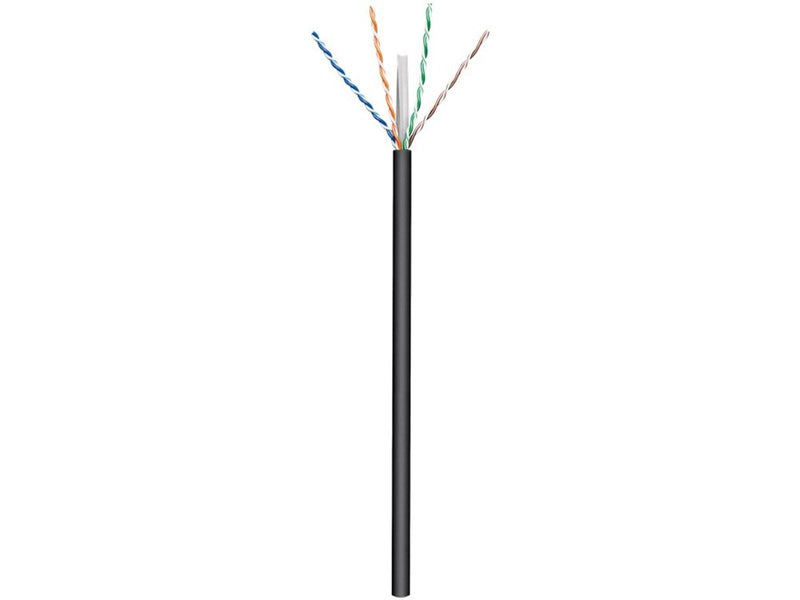 Pro CAT 6 network cable U/UTP black 100 m - CCA cop - Schwarz - 100 meter
