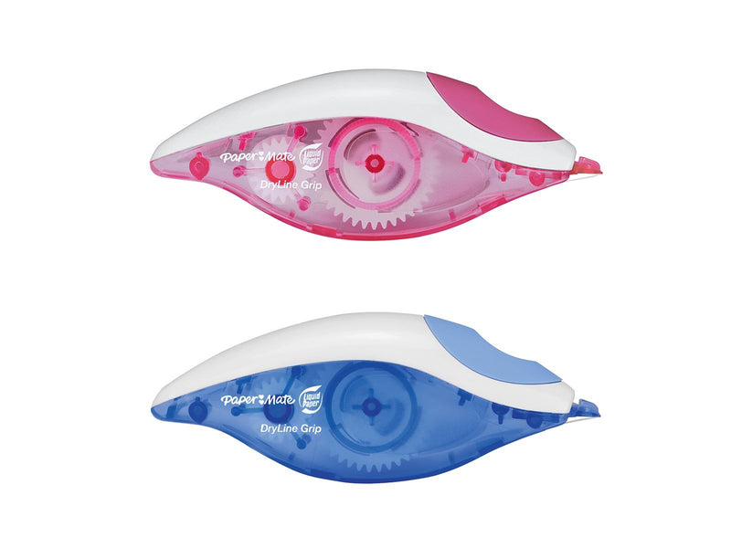 Paper Mate Liquid Paper DryLine Grip-Korrekturband | Gemischte Farben | 3 Stück