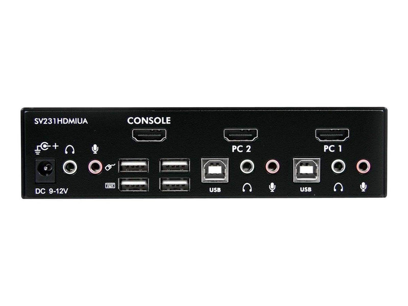 StarTech.com 2 Port USB HDMI KVM Switch mit Audio und USB 2.0 Hub - KVM / Audio / USB Switch - 2 Anschlüsse