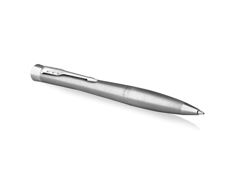 Parker Urban Twist-Kugelschreiber | Metro Metallic mit Chrom-Zierteilen | mit Nachfüllpatrone mit blauer Tinte | Geschenkbox