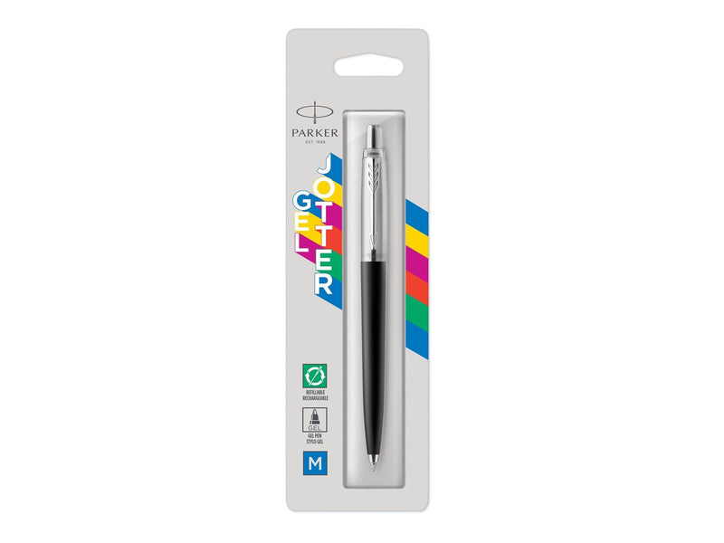 Parker Jotter Originals Collection-Gelstift | Klassisches Schwarz | mittelfeine Schreibspitze | blaue Tinte | 1 Stück