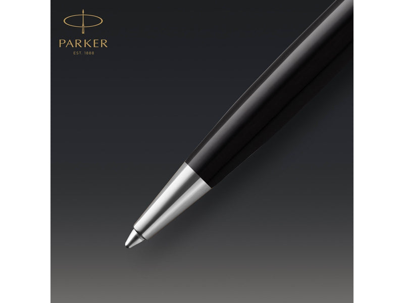 Parker PARKER Sonnet Kugelschreiber | Premium Metal & Black Glanzlack mit Goldbeschichtung | Medium Spitze mit schwarzer Tinte N