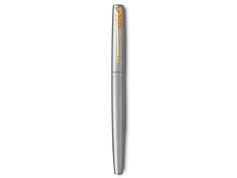 Parker Jotter Duo-Geschenkset mit Kugelschreiber und Füller | Edelstahl mit Goldzierteilen | Nachfüllmine und -patronen mit blau