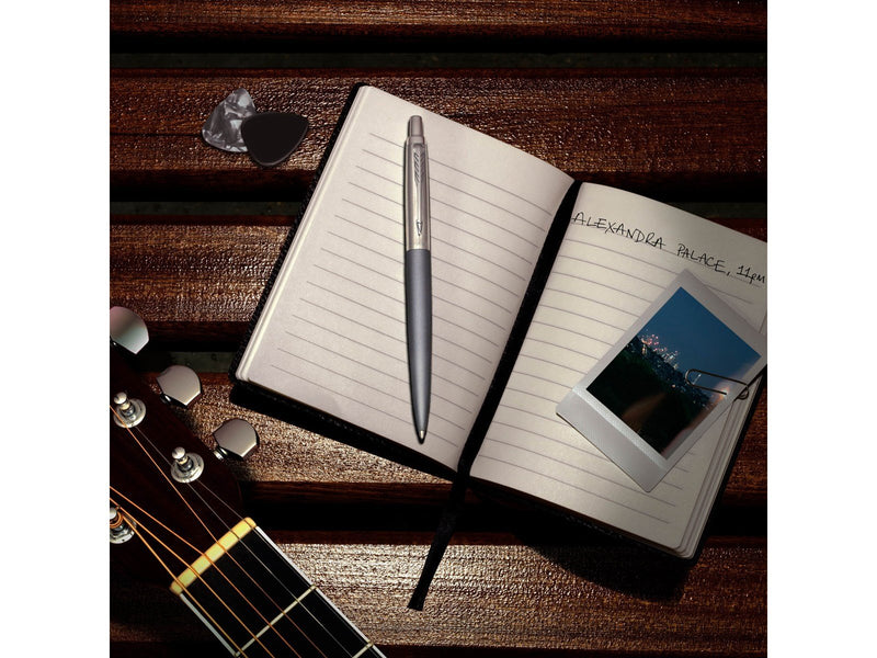 Parker Jotter XL Kugelschreiber | Alexandra Matte Grey | Mittlere Spitze | Blaue Tinte | Geschenkbox