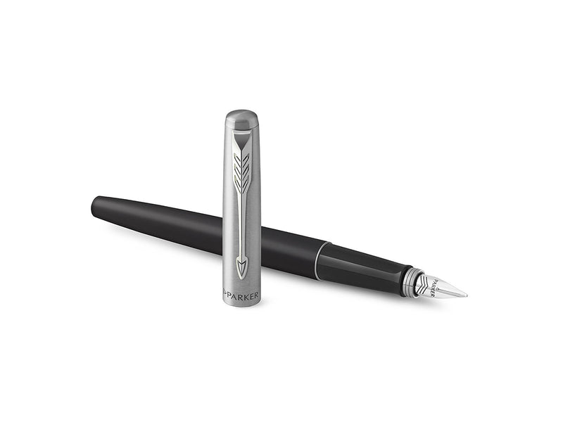 Parker Jotter Füller | Bond Street Black | Füllfederhalter mit mittlerer Feder | blaue Tinte | Geschenkbox