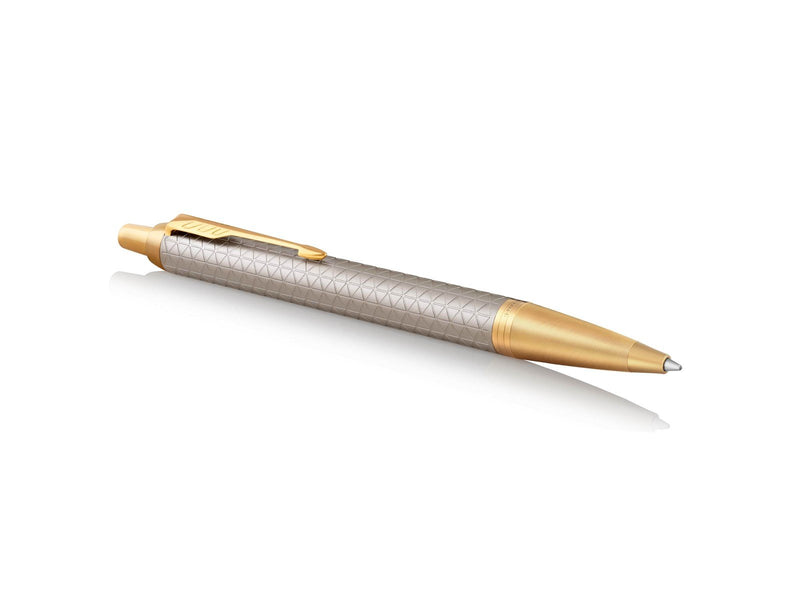 Parker IM Kugelschreiber | Premium Warm Silver | Mittlere Spitze | Blau | Geschenkbox