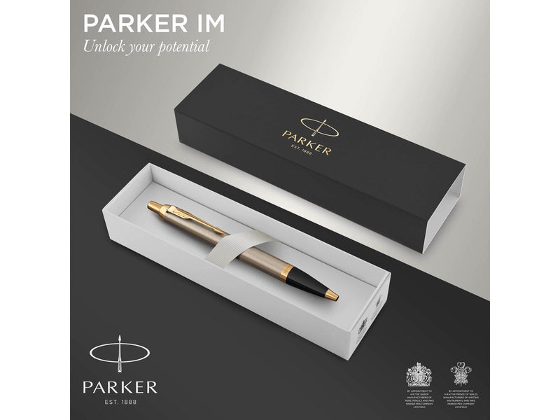 Parker IM Kugelschreiber | Brushed Metal | Mittlere Spitze | Blau | Geschenkbox