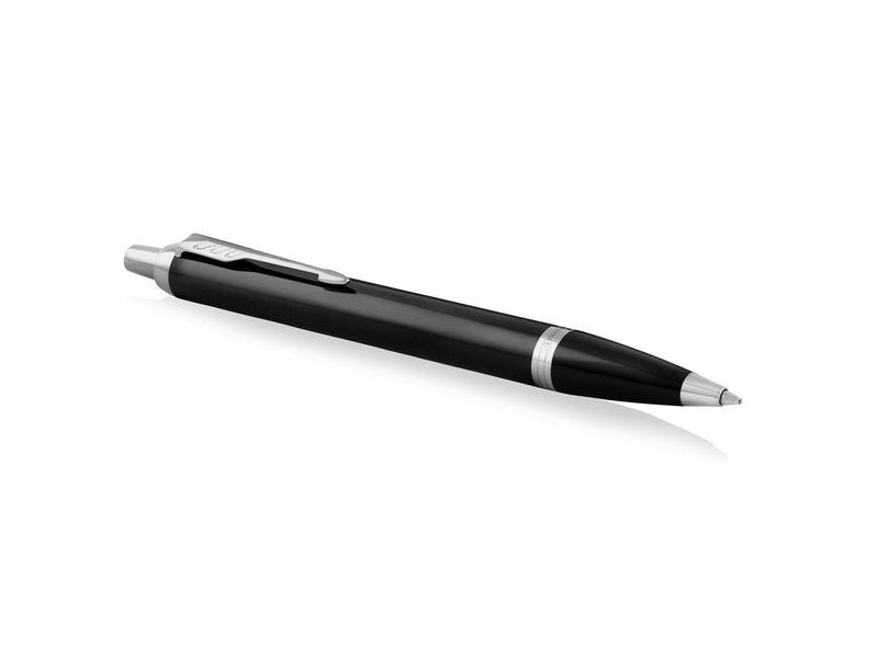 Parker IM Kugelschreiber | Schwarze Lackierung mit Chromzierteilen | Mittlere Spitze | Blau | Geschenkbox