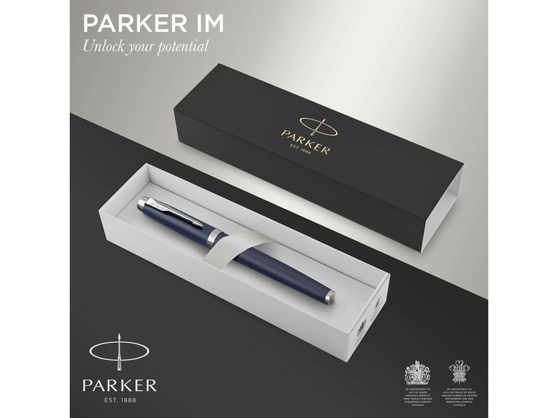 Parker IM Füller | Matte Blue | Füllfederhalter mit mittlerer Feder und blauer Tinte | Geschenkbox