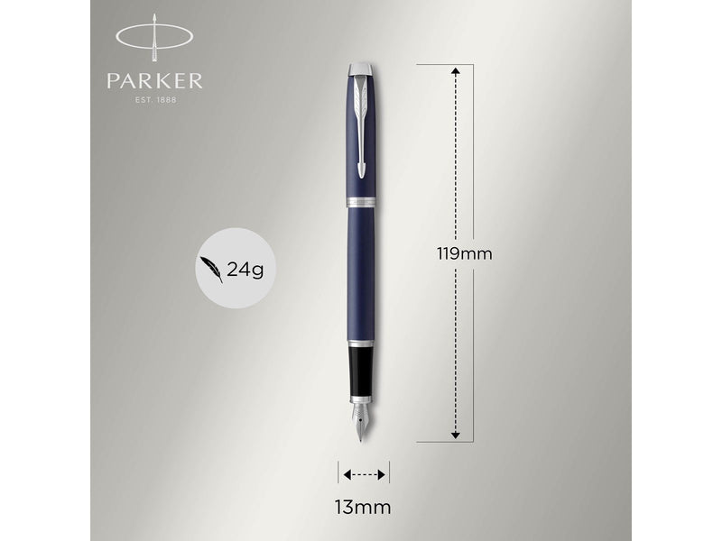 Parker IM Füller | Matte Blue | Füllfederhalter mit mittlerer Feder und blauer Tinte | Geschenkbox