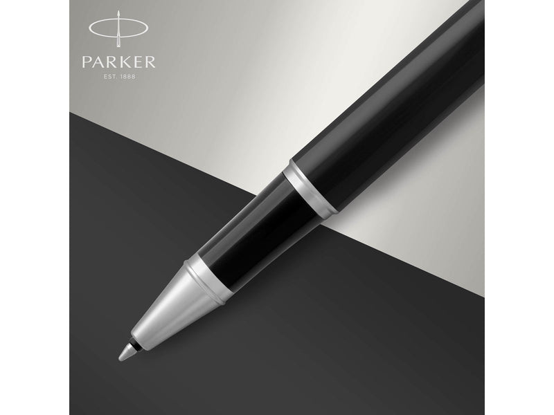Parker IM Tintenroller | schwarze Lackierung mit Chromzierteilen | feine Spitze | Schwarz | Geschenkbox