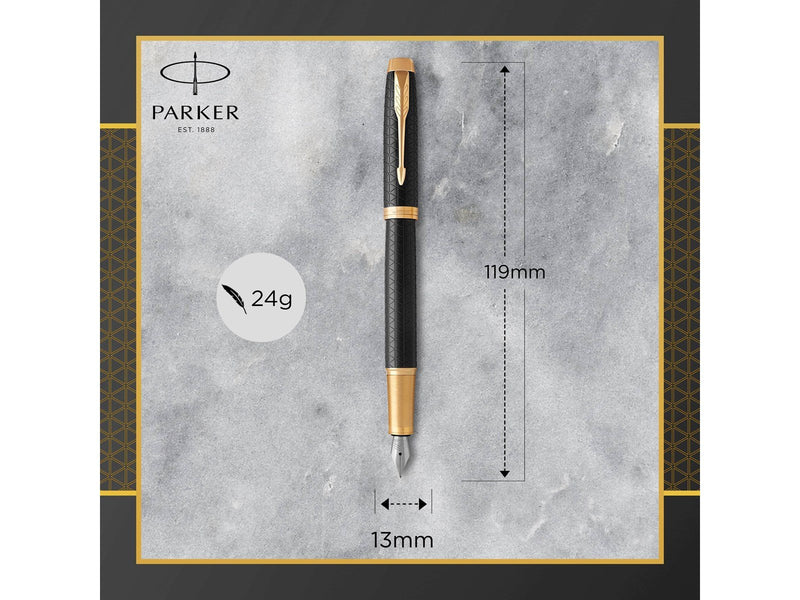 Parker IM Füller | Premium Black | Füllfederhalter mit feiner Feder | blaue Tinte | Geschenkbox