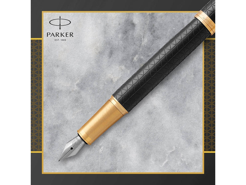 Parker IM Füller | Premium Black | Füllfederhalter mit feiner Feder | blaue Tinte | Geschenkbox