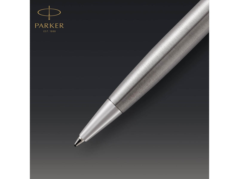Parker Sonnet Kugelschreiber | Edelstahl mit Palladiumzierteilen | Mittlere Spitze | schwarze Tinte | Geschenkbox