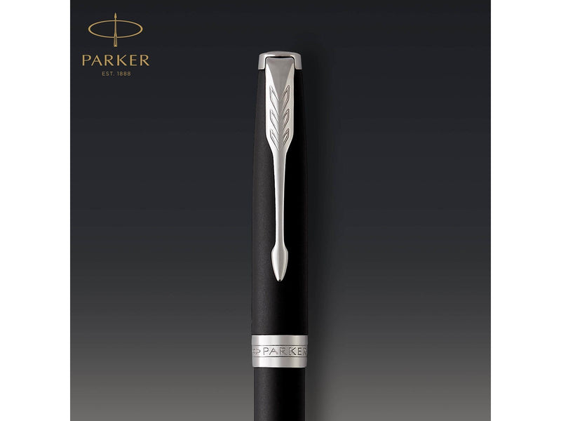Parker Sonnet Kugelschreiber | Matt-Schwarze Lackierung mit Palladiumzierteilen | Mittlere Spitze | schwarze Tinte | Geschenkbox