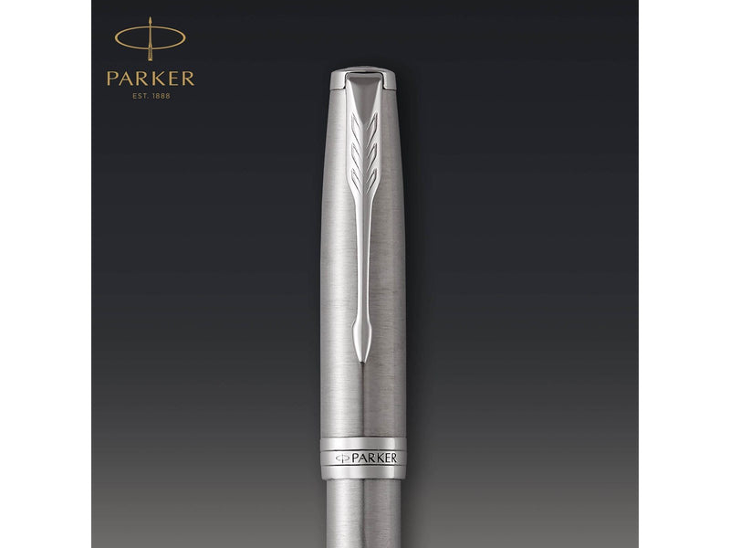 Parker Sonnet Füller | Edelstahl mit Palladiumzierteilen | Füllfederhalter mit mittlerer Feder | Geschenkbox