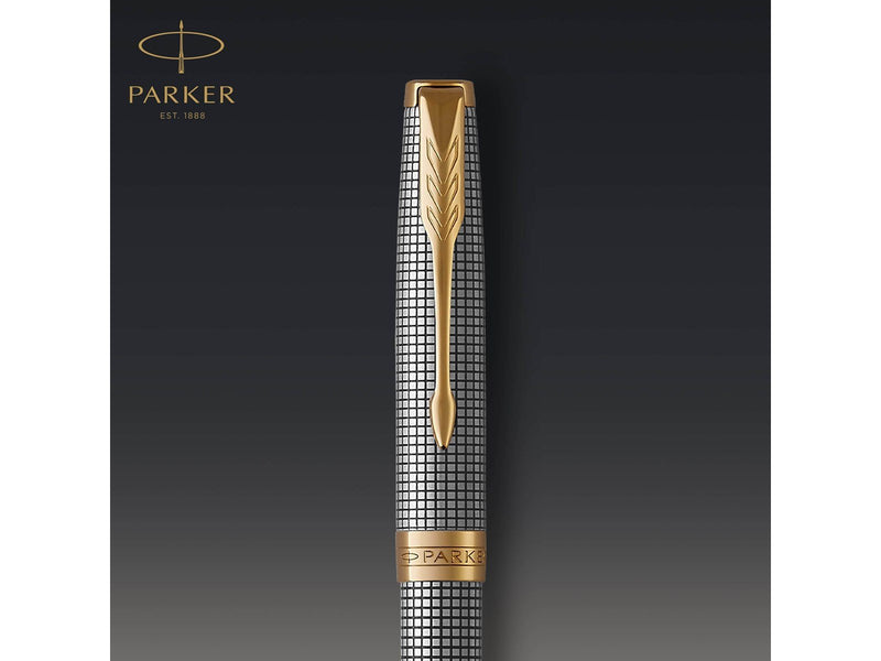 Parker Sonnet Kugelschreiber | Chiselled Silver | Mittlere Spitze | schwarze Tinte | Geschenkbox